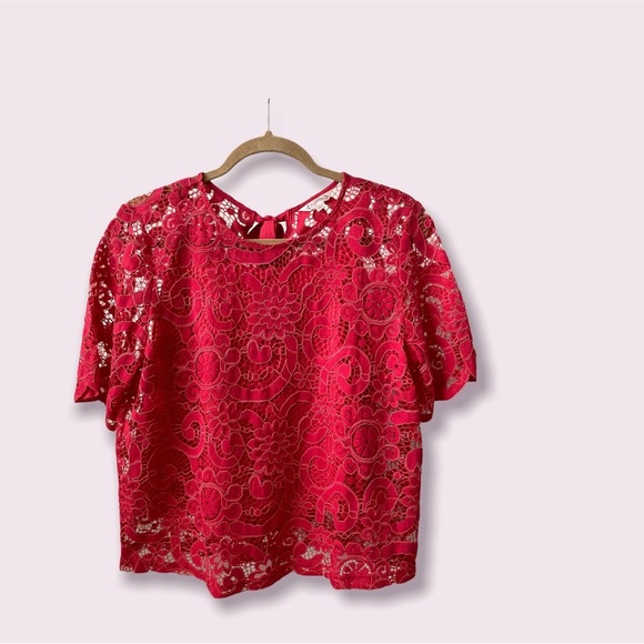 Nanette Lepore Pink Short Sleeves Top Medium - Picture 1 of 9